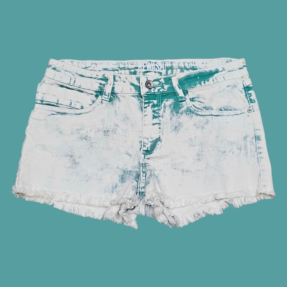 Rewash Green and White Jean Shorts Size 9